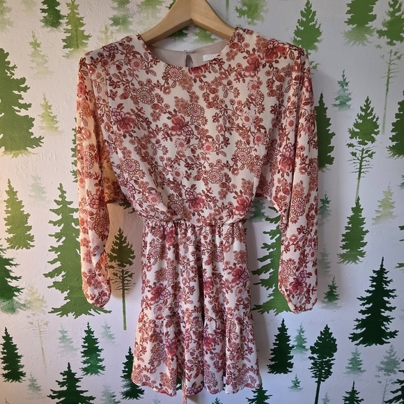 Lush Dresses & Skirts - Lush Floral Pink And Cream Dress